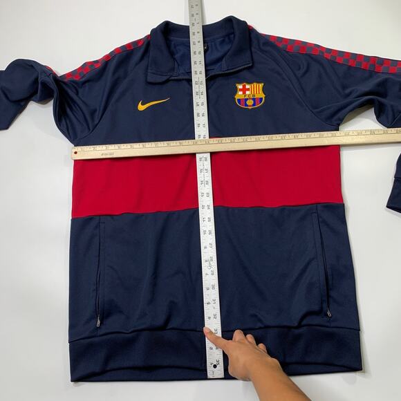 Barcelona FC Track Jacket Mens Large Navy Nike Anthem 2019 2020 Football Soccer - Picture 5 of 12